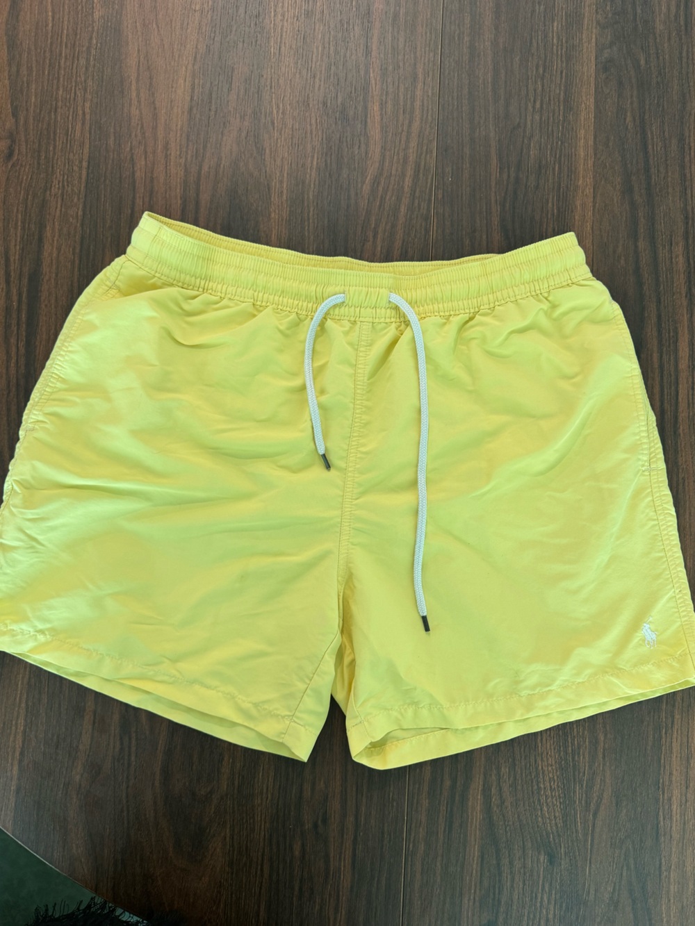 Ralph Lauren Yellow Men's Swim/Hybrid Shorts with White Drawstring